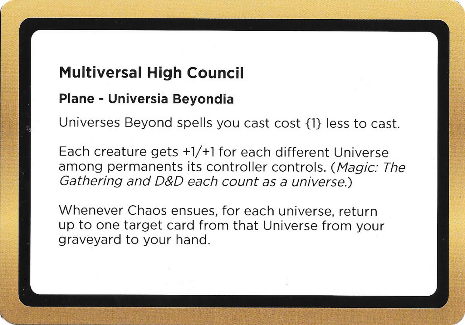 Multiversal High Council (Black Lotus Unknown Planechase) [Oversize Cards] | Devastation Store