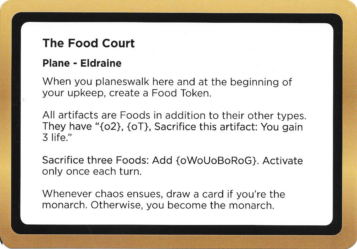 The Food Court (Black Lotus Unknown Planechase) [Oversize Cards] | Devastation Store