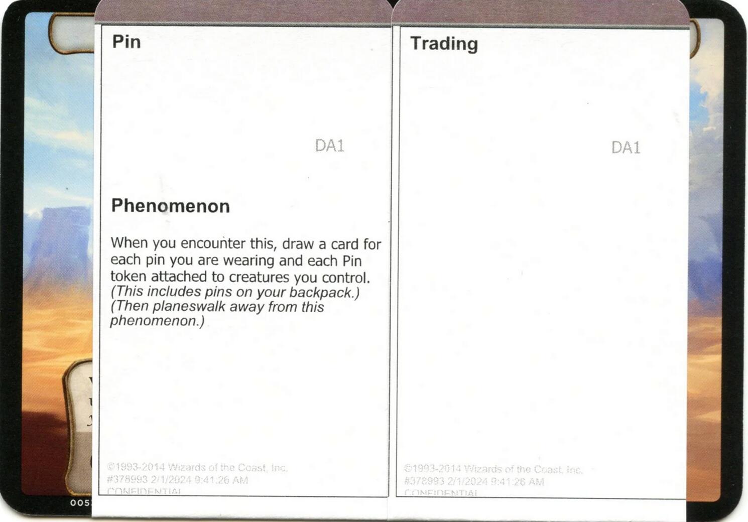 Pin Trading (Black Lotus Unknown Planechase) [Oversize Cards] | Devastation Store