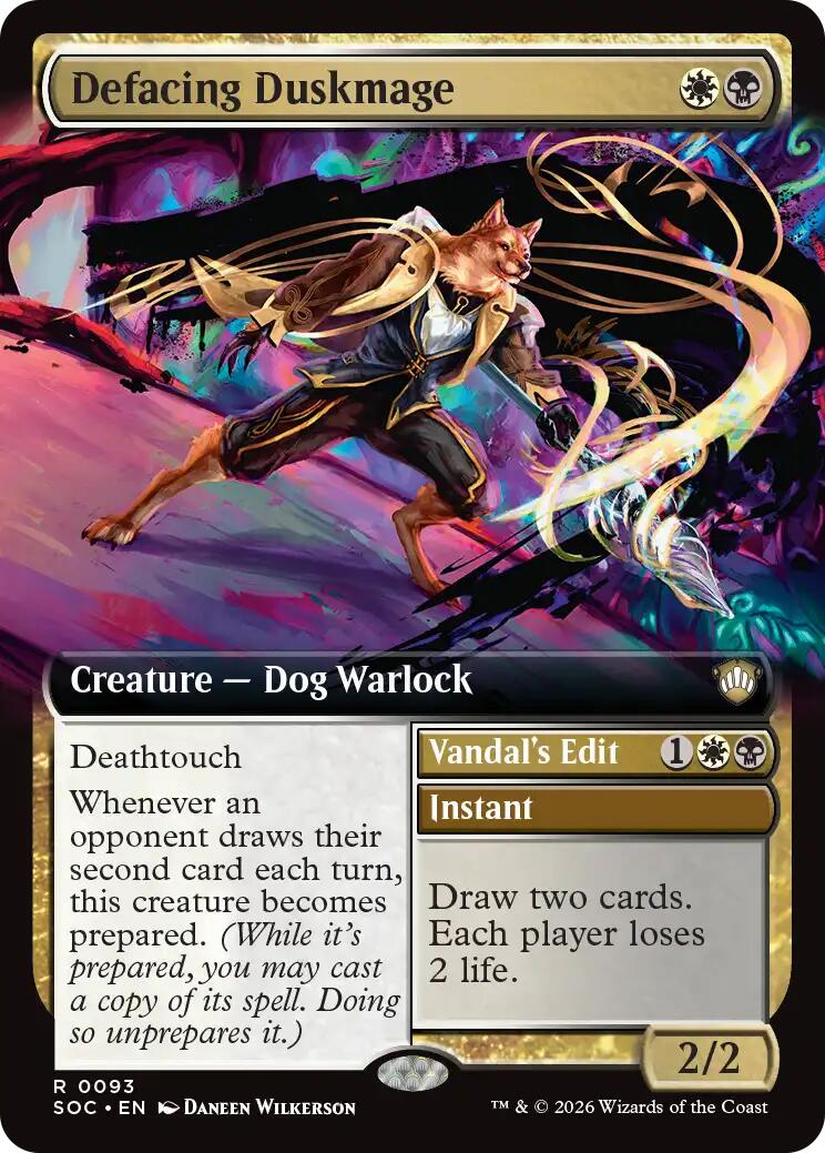 Defacing Duskmage (Extended Art) [Secrets of Strixhaven Commander] | Devastation Store