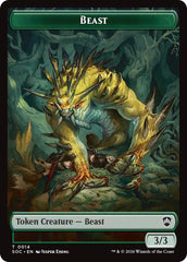 Beast // Fractal (0004) Double-Sided Token [Secrets of Strixhaven Commander Tokens] | Devastation Store