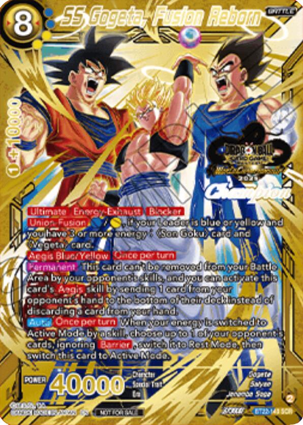 SS Gogeta, Fusion Reborn (2025 World Championship Stamp) (Champion) (BT22-140) [Tournament Promotion Cards] | Devastation Store