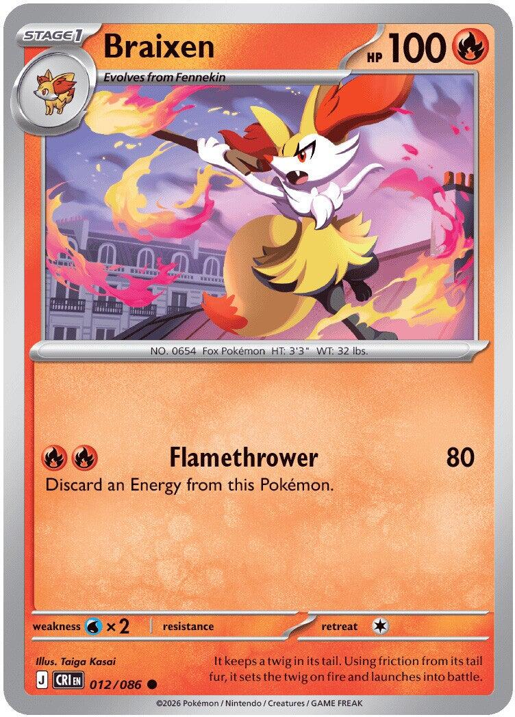 Braixen (012/086) [Mega Evolution: Chaos Rising] | Devastation Store