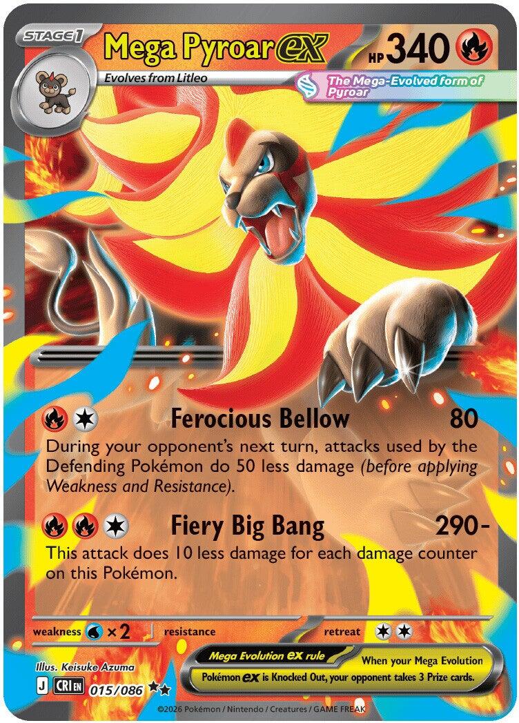 Mega Pyroar ex (015/086) [Mega Evolution: Chaos Rising] | Devastation Store