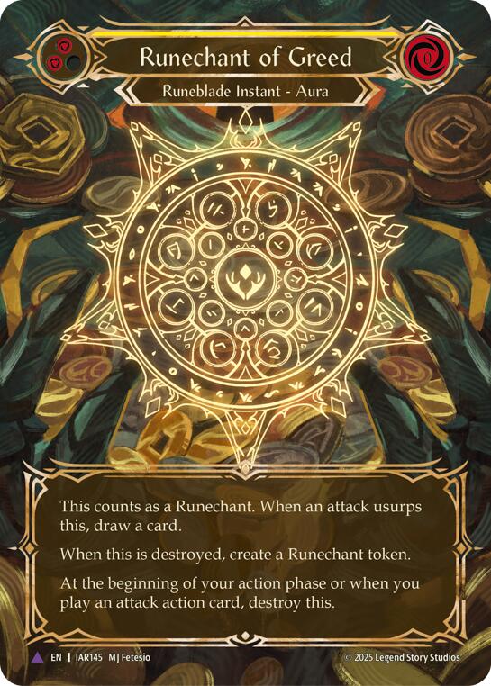 Runechant of Greed (Yellow) (Marvel) [IAR145-MV] (Omens of the Third Age)  Cold Foil | Devastation Store