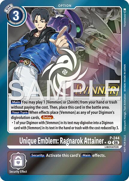Unique Emblem: Ragnarok Attainer [P-244] (Official Store Tournament 2026 Vol. 3 Winner) [Promotional Cards] | Devastation Store