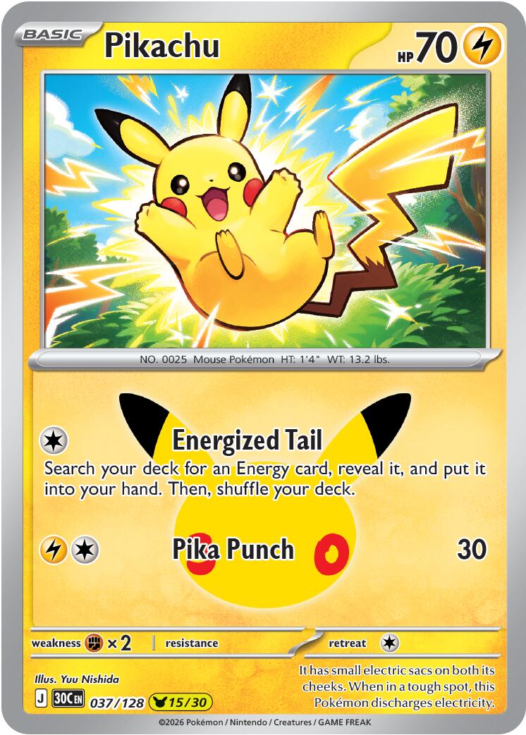 Pikachu (037/128) [Mega Evolution: 30th Celebration] | Devastation Store
