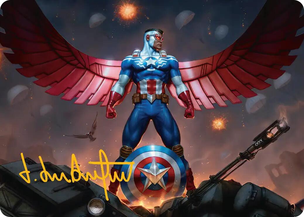Captain America, Wings of Freedom Art Card (2/45) (Gold-Stamped Signature) [Marvel Super Heroes Art Series] | Devastation Store