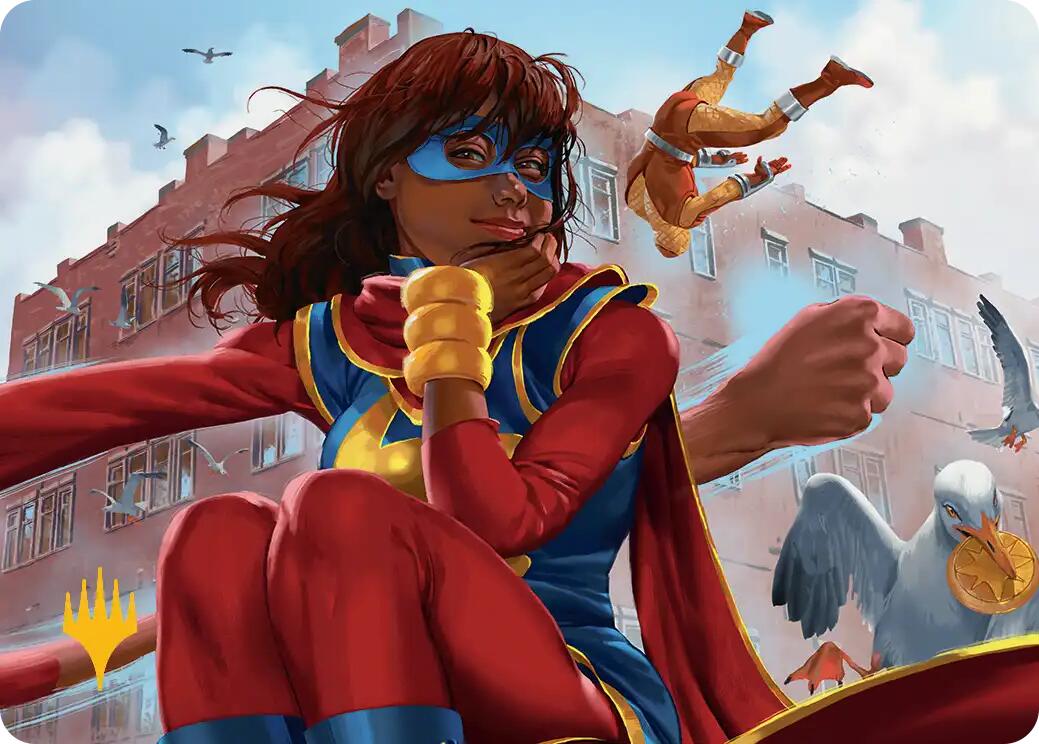 Ms. Marvel, Kamala Khan Art Card (Gold-Stamped Planeswalker Symbol) [Marvel Super Heroes Art Series] | Devastation Store