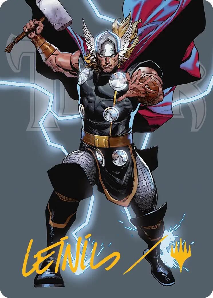 Thor, God of Thunder Art Card (Gold-Stamped Signature) [Marvel Super Heroes Art Series] | Devastation Store
