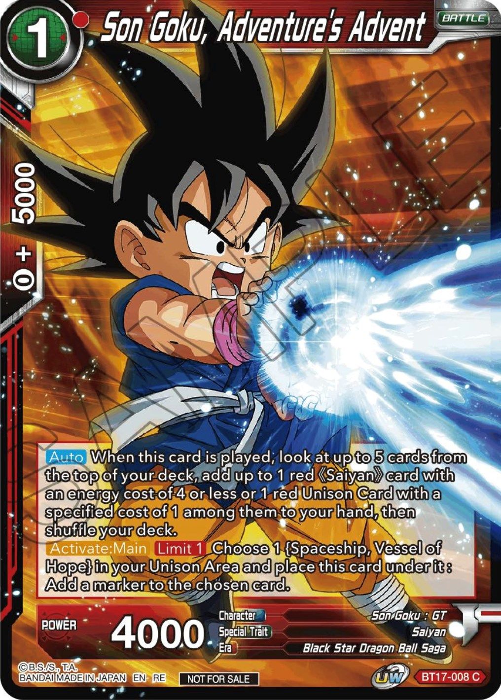 Son Goku, Adventure's Advent (Championship Selection Pack 2023 Vol.1) (BT17-008) [Tournament Promotion Cards] | Devastation Store
