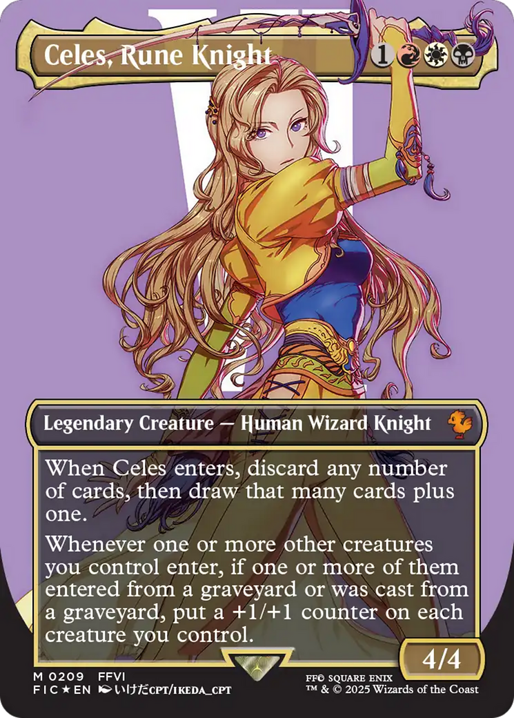 Celes, Rune Knight (Borderless) (Surge Foil) [FINAL FANTASY Commander] | Devastation Store
