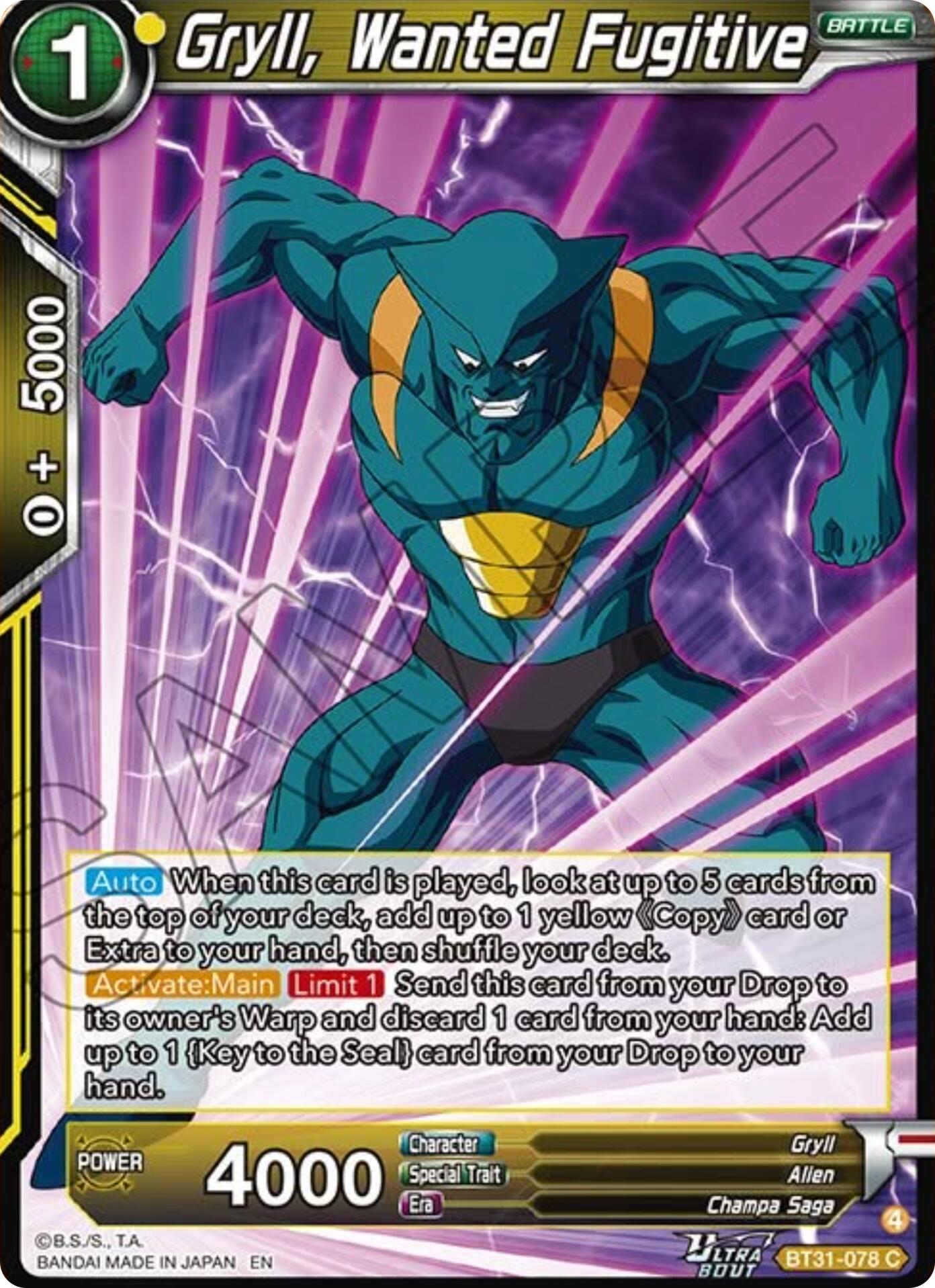 Gryll, Wanted Fugitive (BT31-078) [Impact Beyond Dimensions] | Devastation Store