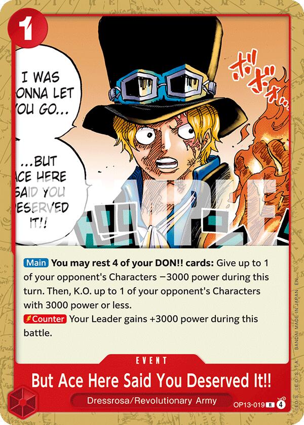 But Ace Here Said You Deserved It!! [One Piece Film: Red] | Devastation Store