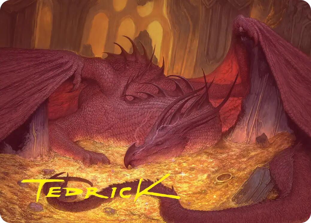 Smaug the Magnificent Art Card (Gold-Stamped Signature) [The Hobbit Art Series] | Devastation Store