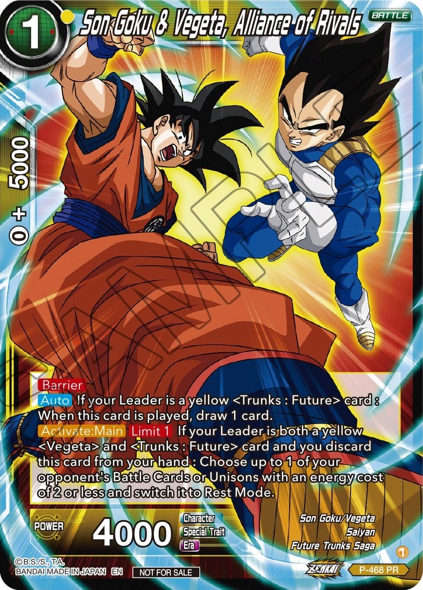 Son Goku & Vegeta, Alliance of Rivals (Z03 Dash Pack) (P-468) [Promotion Cards] | Devastation Store