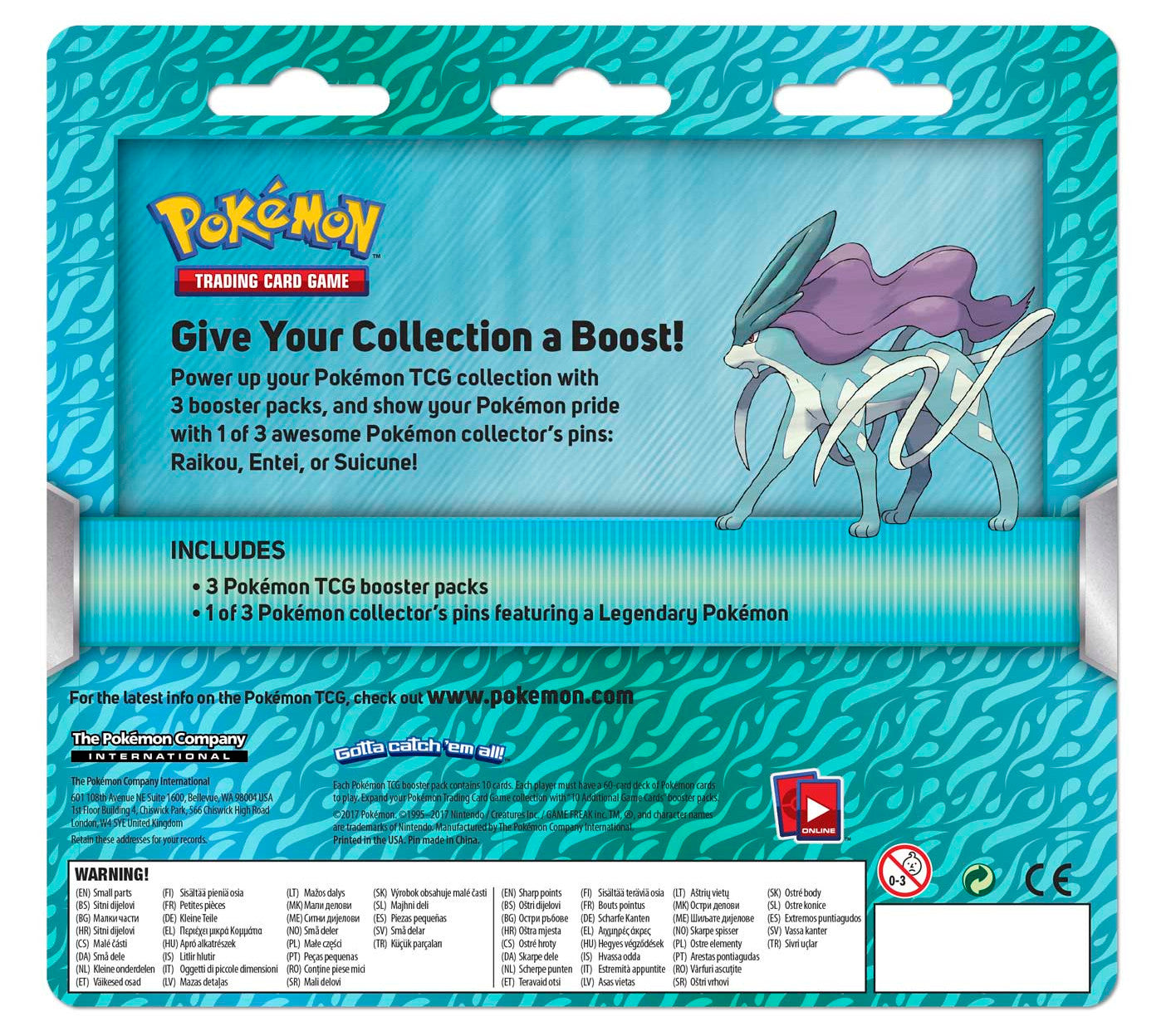 Collector's Pin 3-Pack Blister (Suicune) | Devastation Store