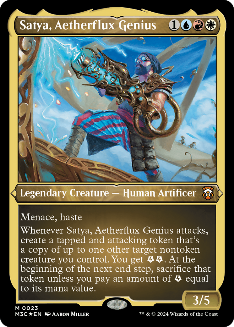 Satya, Aetherflux Genius (Foil Etched) [Modern Horizons 3 Commander] | Devastation Store