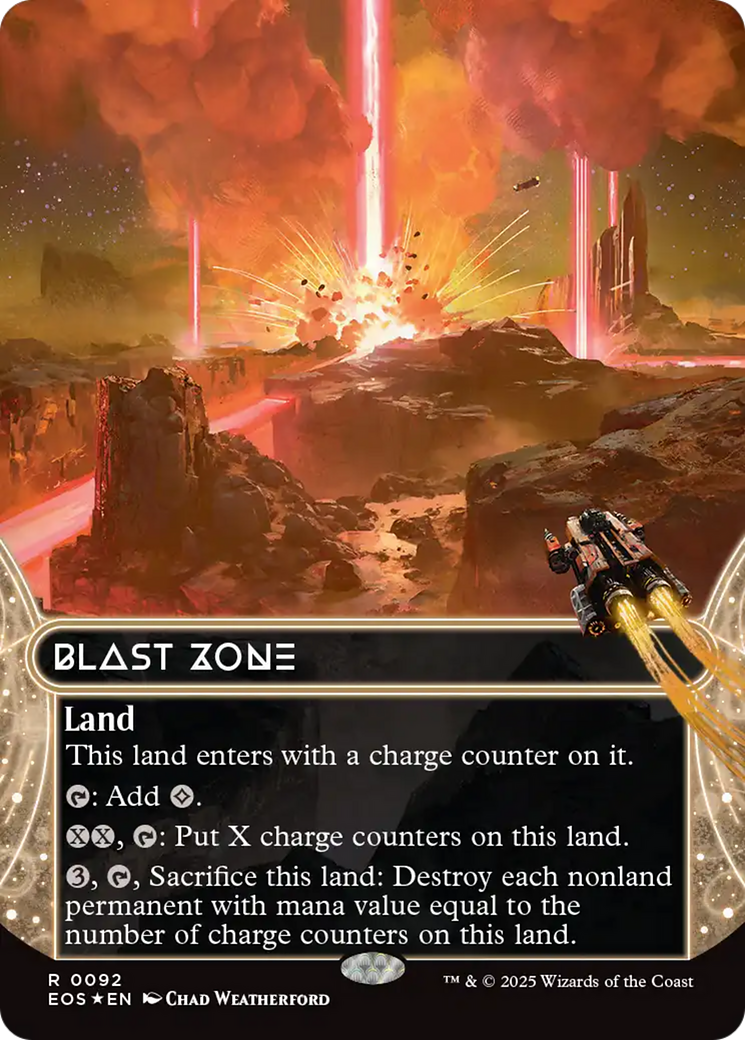Blast Zone (0092) (Borderless) (Fracture Foil) [Edge of Eternities: Stellar Sights] | Devastation Store