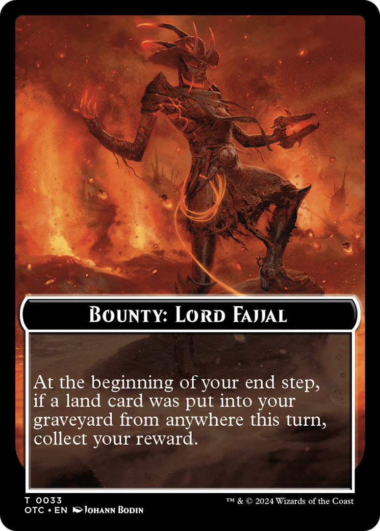 Bounty: Lord Fajjal // Bounty Rules Double-Sided Token [Outlaws of Thunder Junction Commander Tokens] | Devastation Store