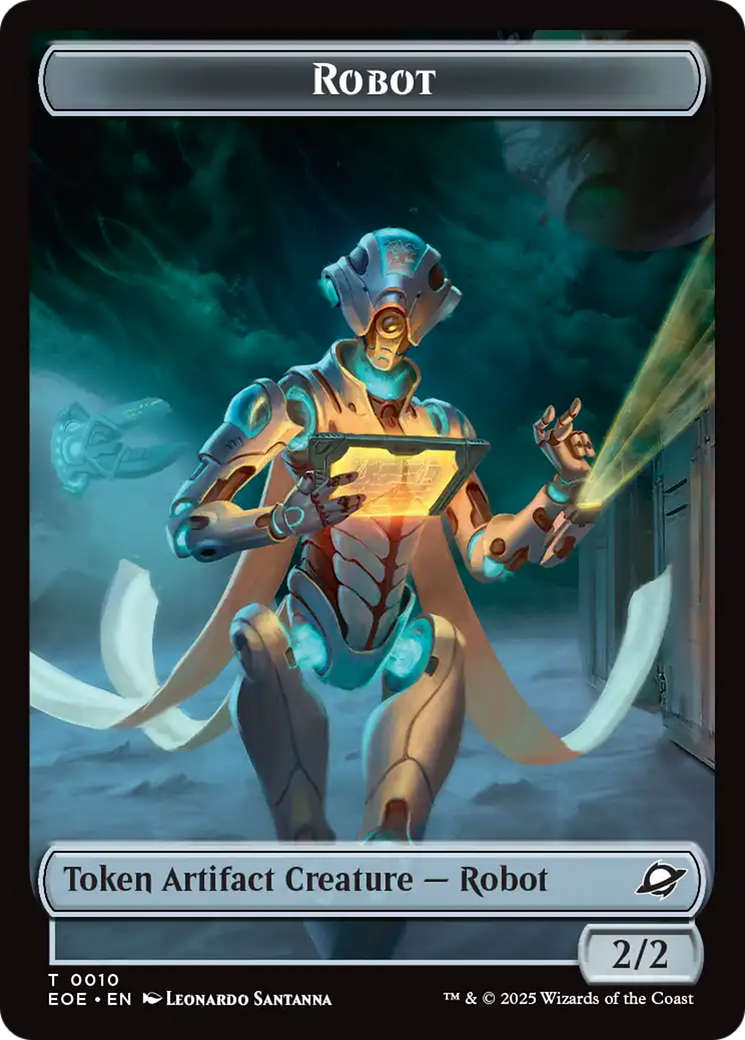 Robot // Emblem - Tezzeret, Cruel Captain Double-Sided Token [Edge of Eternities Tokens] | Devastation Store