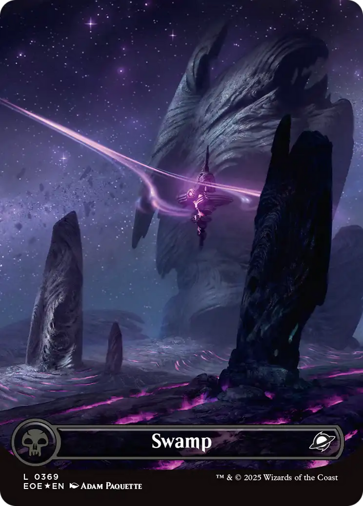 Swamp (0369) (Borderless) (Galaxy Foil) [Edge of Eternities] | Devastation Store