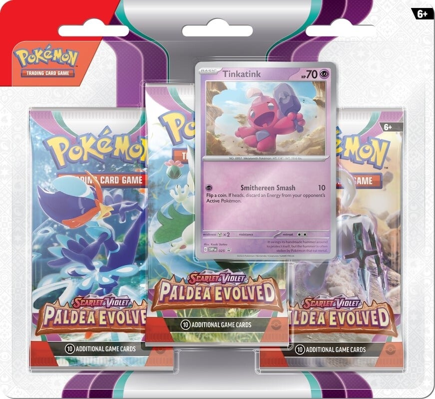 Scarlet & Violet: Paldea Evolved - 3-Pack Blisters (Tinkatink) | Devastation Store