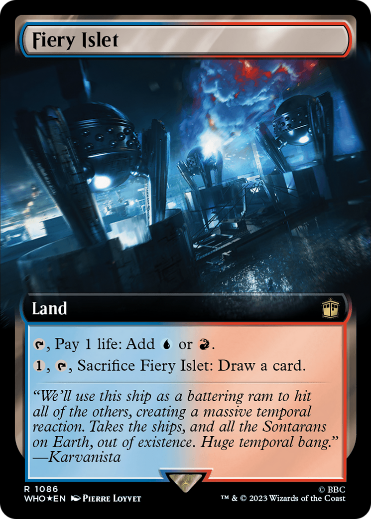 Fiery Islet (Extended Art) (Surge Foil) [Doctor Who] | Devastation Store