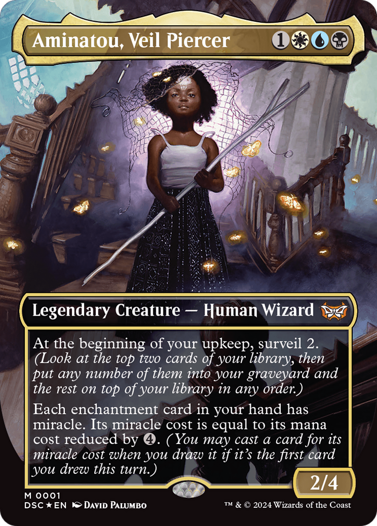 Aminatou, Veil Piercer (Borderless) [Duskmourn: House of Horror Commander] | Devastation Store