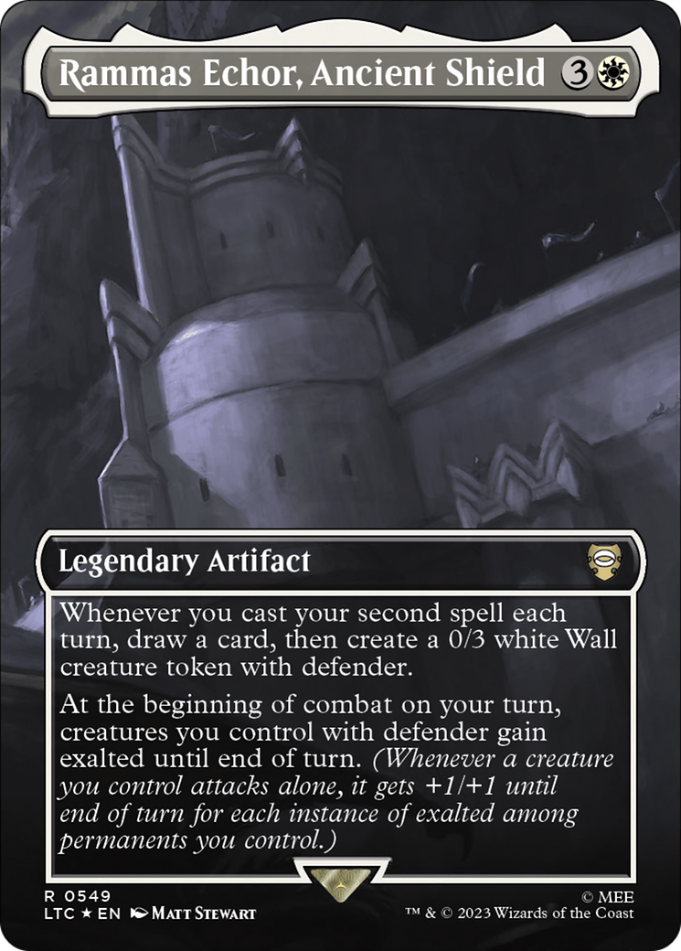 Rammas Echor, Ancient Shield (Borderless) (Surge Foil) [The Lord of the Rings: Tales of Middle-Earth Commander] | Devastation Store