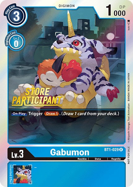 Gabumon [BT1-029] (Store Participant) [Release Special Booster Promos] | Devastation Store