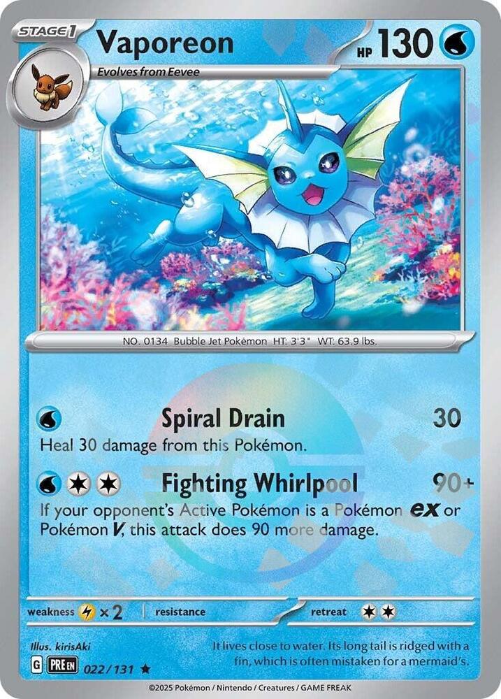 Vaporeon (022/131) (Poke Ball Pattern) [Scarlet & Violet: Prismatic Evolutions] | Devastation Store