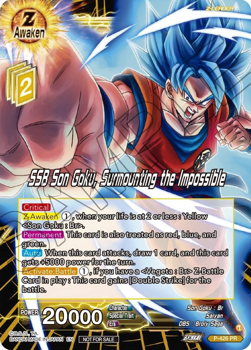 SSB Son Goku, Surmounting the Impossible (P-426) [Promotion Cards] | Devastation Store