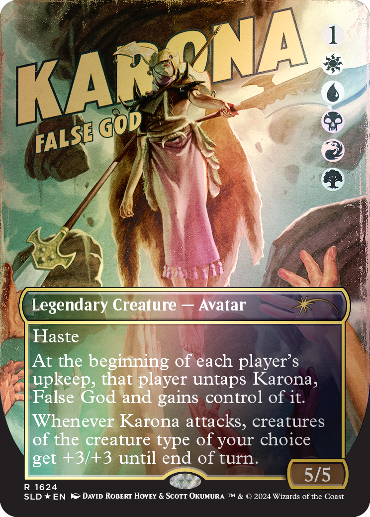 Karona, False God (Rainbow Foil) [Secret Lair Drop Series] | Devastation Store