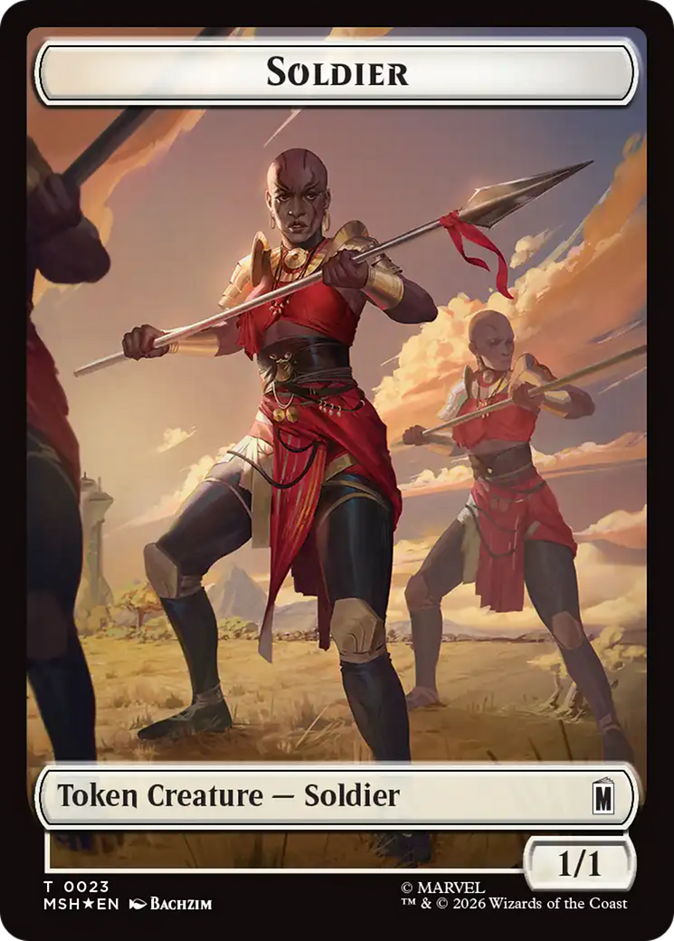 Copy // Soldier Double-Sided Token (Surge Foil) [Marvel Super Heroes Commander Tokens] | Devastation Store