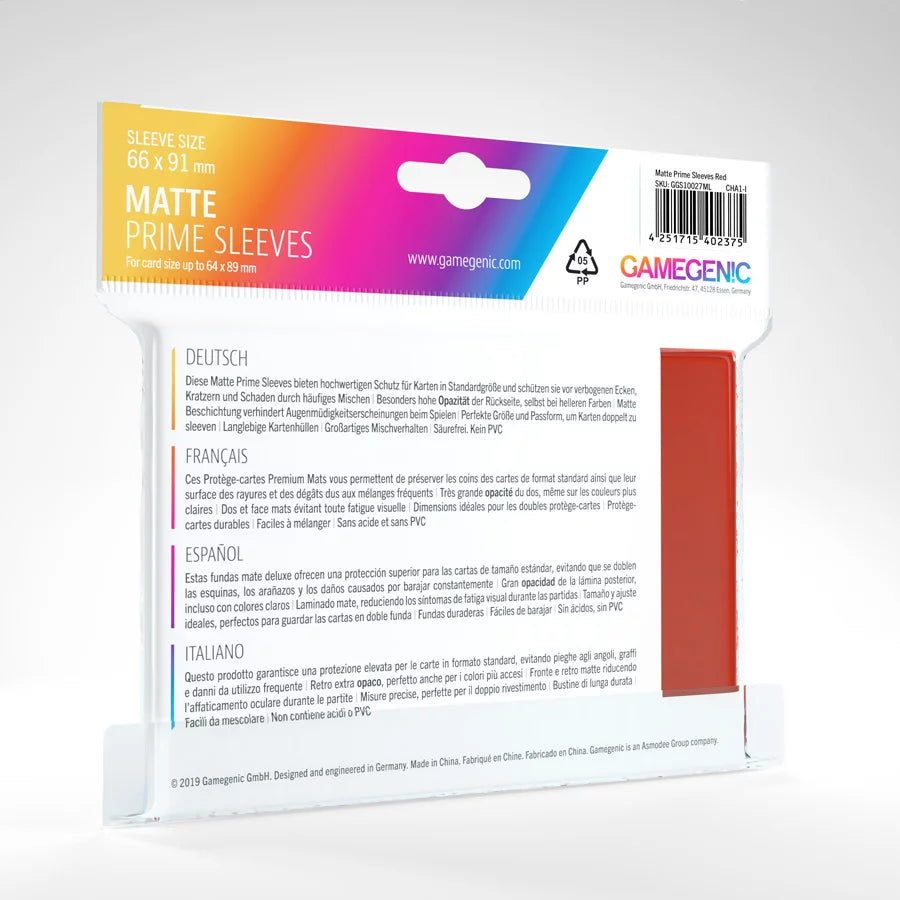 PROTECTOR MATTE PRIME SLEEVES - ROJO | Devastation Store