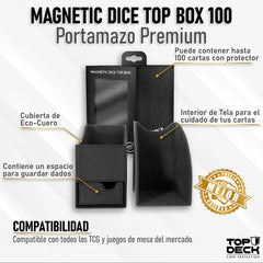 Portamazo Top Deck Magnetic Dice Ecocuero Con Bandeja De Dado | Devastation Store