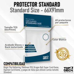 Protector Top Deck Standard 66x91mm Color Blanco 60 Unidades | Devastation Store
