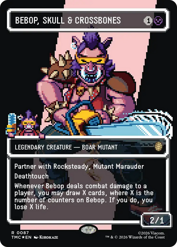 Bebop, Skull & Crossbones (Borderless) (Surge Foil) [Teenage Mutant Ninja Turtles Commander] | Devastation Store