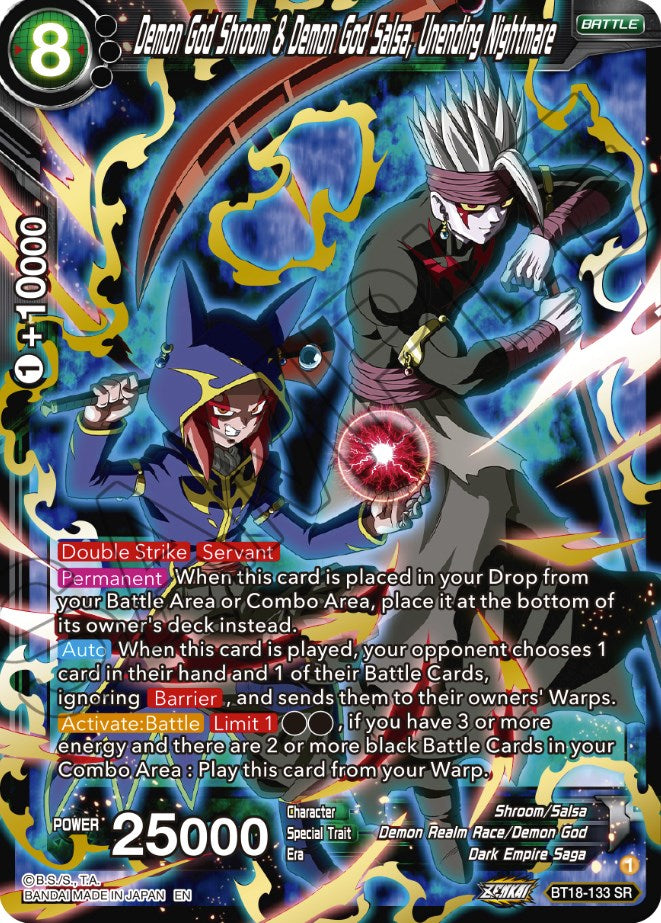 Demon God Shroom & Demon God Salsa, Unending Nightmare (BT18-133) [Dawn of the Z-Legends] | Devastation Store