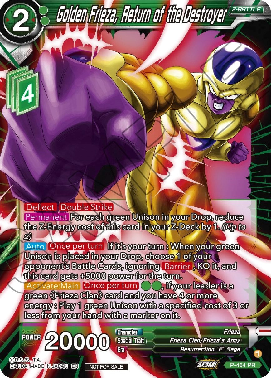 Golden Frieza, Return of the Destroyer (Z03 Dash Pack) (P-464) [Promotion Cards] | Devastation Store