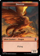 Dragon (Ripple Foil) // Copy Double-Sided Token [Modern Horizons 3 Commander Tokens] | Devastation Store