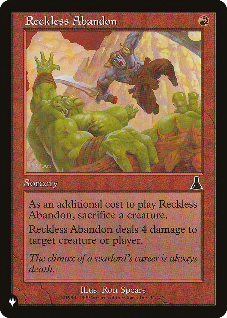 Reckless Abandon [The List Reprints] | Devastation Store