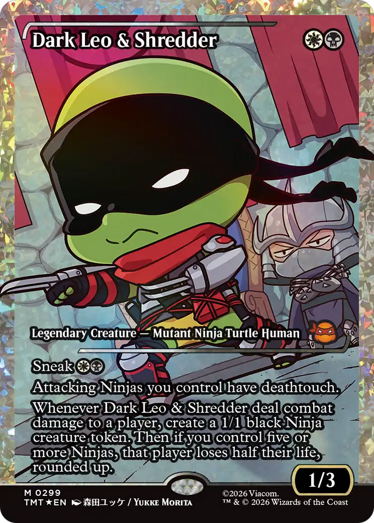 Dark Leo & Shredder (Showcase) (Fracture Foil) [Teenage Mutant Ninja Turtles] | Devastation Store