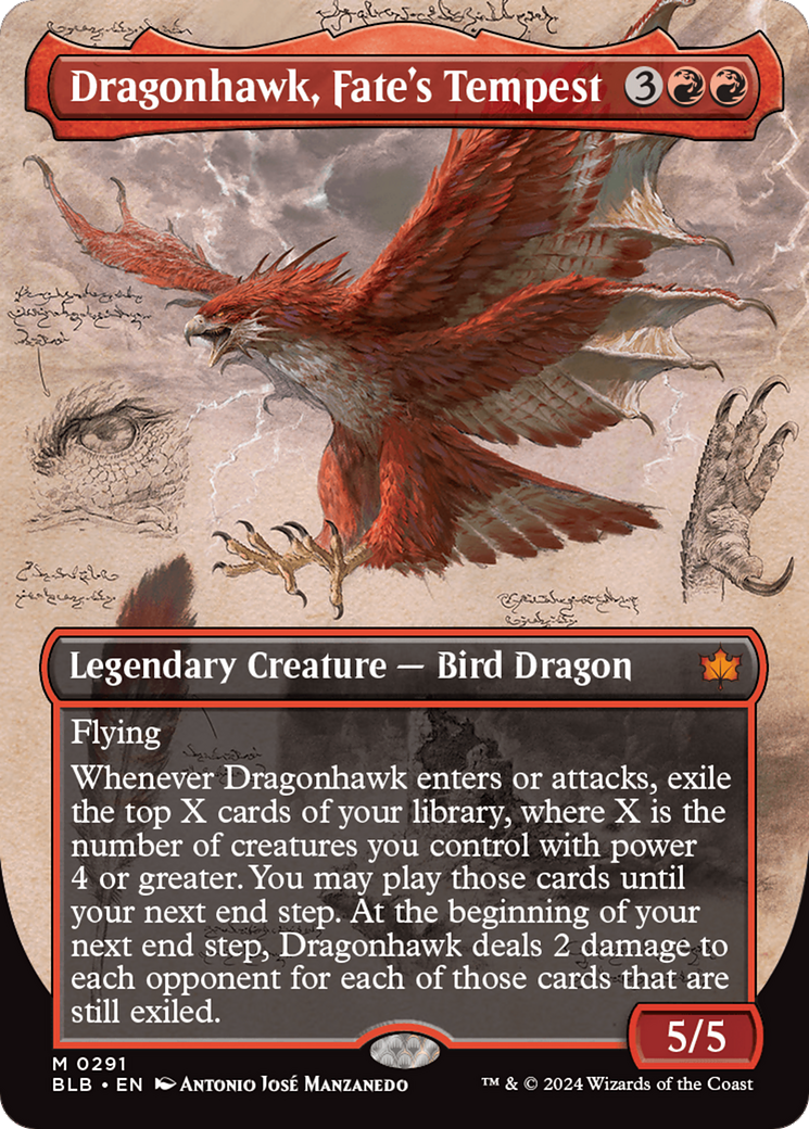 Dragonhawk, Fate's Tempest (Borderless) [Bloomburrow] | Devastation Store