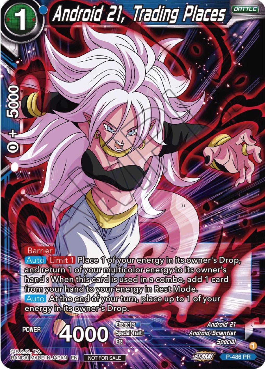 Android 21, Trading Places (Zenkai Series Tournament Pack Vol.3) (P-486) [Tournament Promotion Cards] | Devastation Store