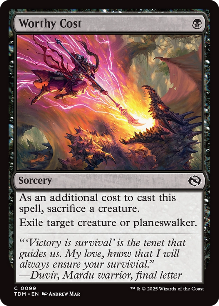 Worthy Cost [Tarkir: Dragonstorm] | Devastation Store