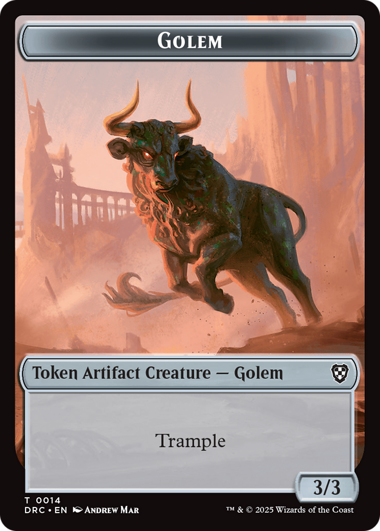 Golem (0014) // Thopter (0010) Double-Sided Token [Aetherdrift Tokens] | Devastation Store