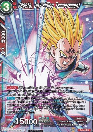 Vegeta, Unyielding Temperament (Power Booster: World Martial Arts Tournament) (P-143) [Promotion Cards] | Devastation Store