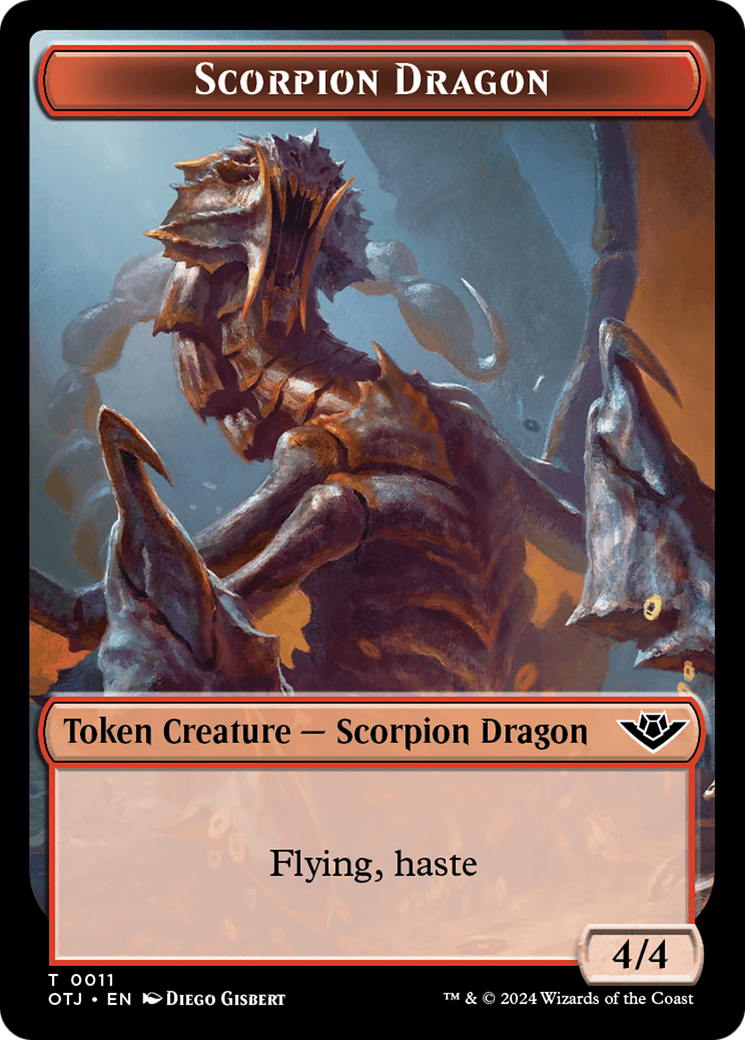 Mercenary // Scorpion Dragon Double-Sided Token [Outlaws of Thunder Junction Tokens] | Devastation Store
